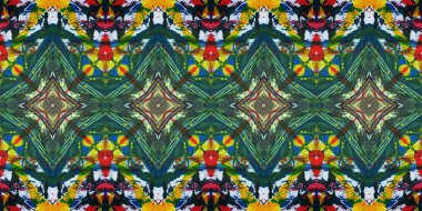 Akrilik ile boyanmış kusursuz etnik desen.