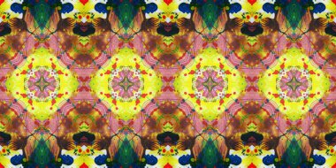 Akrilik ile boyanmış kusursuz etnik desen.