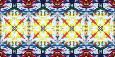 Akrilik ile boyanmış kusursuz etnik desen.