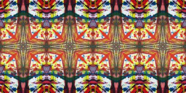 Akrilik ile boyanmış kusursuz etnik desen.