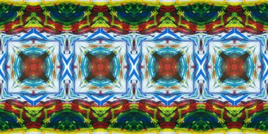 Akrilik ile boyanmış kusursuz etnik desen.