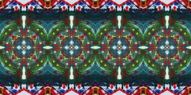 Akrilik ile boyanmış kusursuz etnik desen.
