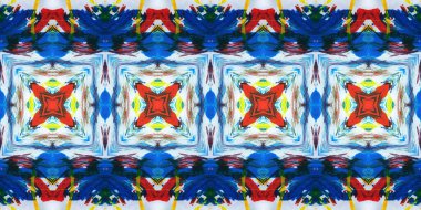 Akrilik ile boyanmış kusursuz etnik desen.