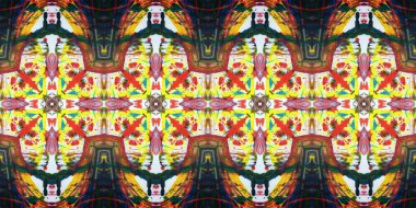 Akrilik ile boyanmış kusursuz etnik desen.