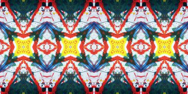 Akrilik ile boyanmış kusursuz etnik desen.