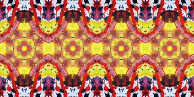 Akrilik ile boyanmış kusursuz etnik desen.