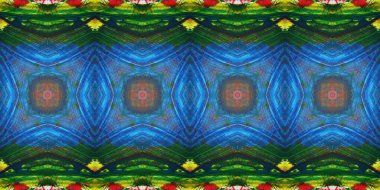 Akrilik ile boyanmış kusursuz etnik desen.