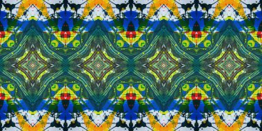 Akrilik ile boyanmış kusursuz etnik desen.