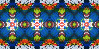 Akrilik ile boyanmış kusursuz etnik desen.