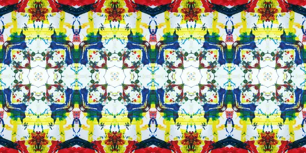 Akrilik ile boyanmış kusursuz etnik desen.