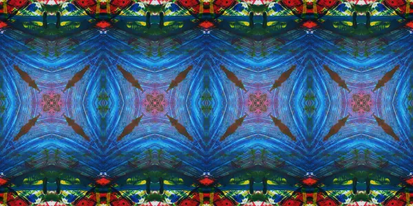 Akrilik ile boyanmış kusursuz etnik desen.