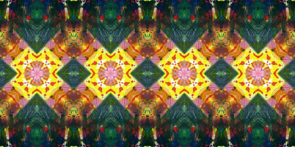 Akrilik ile boyanmış kusursuz etnik desen.