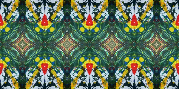 Akrilik ile boyanmış kusursuz etnik desen.