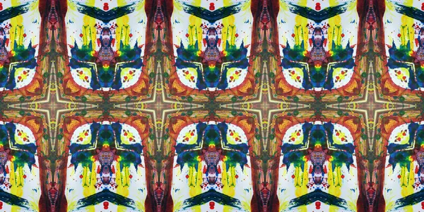 Akrilik ile boyanmış kusursuz etnik desen.