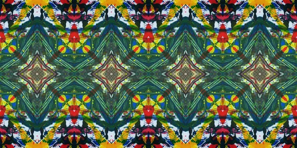 Akrilik ile boyanmış kusursuz etnik desen.