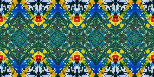 Akrilik ile boyanmış kusursuz etnik desen.