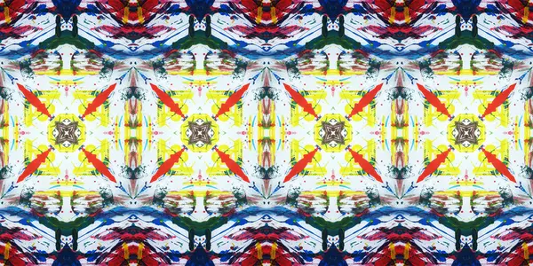 Akrilik ile boyanmış kusursuz etnik desen.