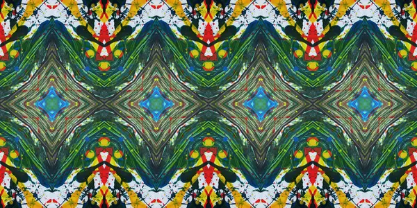 Akrilik ile boyanmış kusursuz etnik desen.