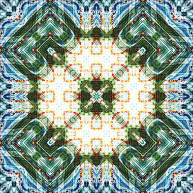 Kusursuz kare desenli kaleydoskop. Akrilik boya