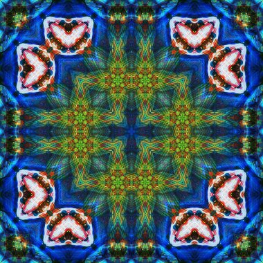 Kusursuz kare desenli kaleydoskop. Akrilik boya