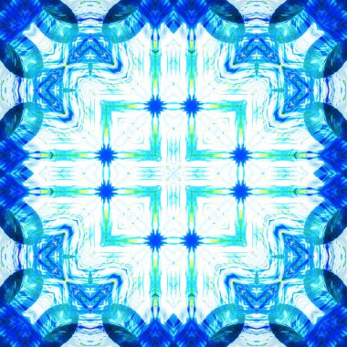 Kusursuz kare desenli kaleydoskop. Akrilik boya