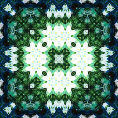 Kusursuz kare desenli kaleydoskop. Akrilik boya