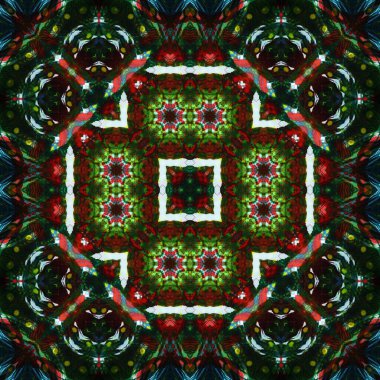 Kusursuz kare desenli kaleydoskop. Akrilik boya