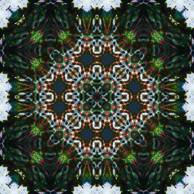 Kusursuz kare desenli kaleydoskop. Akrilik boya