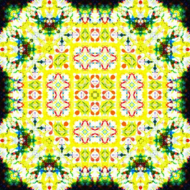 Kusursuz kare desenli kaleydoskop. Akrilik boya