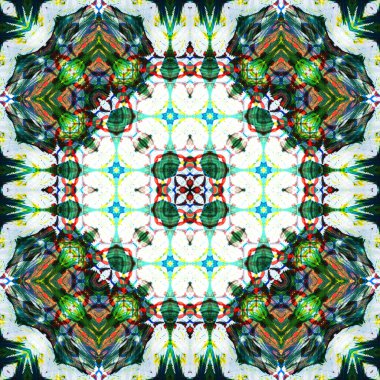 Kusursuz kare desenli kaleydoskop. Akrilik boya