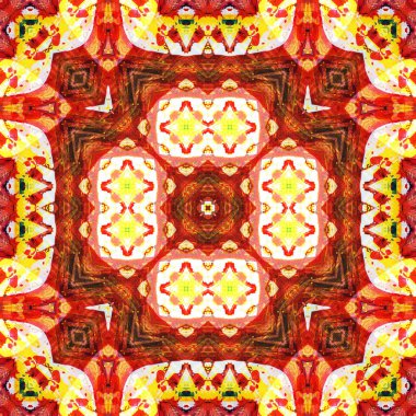 Kusursuz kare desenli kaleydoskop. Akrilik boya