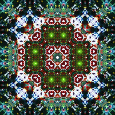 Kusursuz kare desenli kaleydoskop. Akrilik boya