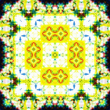 Kusursuz kare desenli kaleydoskop. Akrilik boya