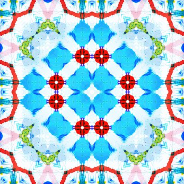 Kusursuz kare desenli kaleydoskop. Akrilik boya