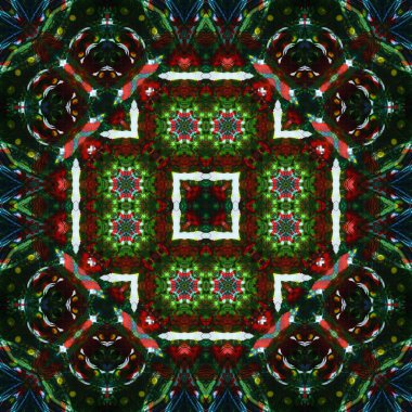 Kusursuz kare desenli kaleydoskop. Akrilik boya