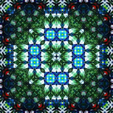 Kusursuz kare desenli kaleydoskop. Akrilik boya