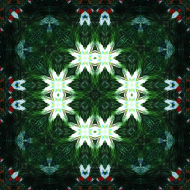Kusursuz kare desenli kaleydoskop. Akrilik boya