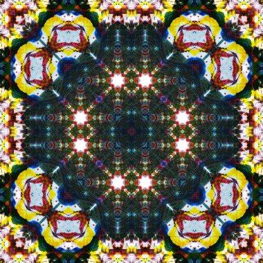 Kusursuz kare desenli kaleydoskop. Akrilik boya