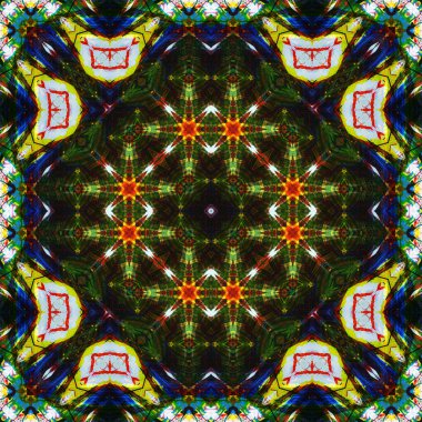 Kusursuz kare desenli kaleydoskop. Akrilik boya