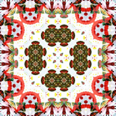 Kusursuz kare desenli kaleydoskop. Akrilik boya