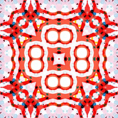 Kusursuz kare desenli kaleydoskop. Akrilik boya