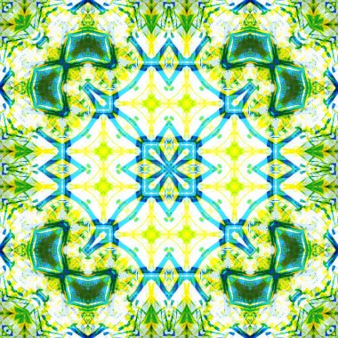 Kusursuz kare desenli kaleydoskop. Akrilik boya