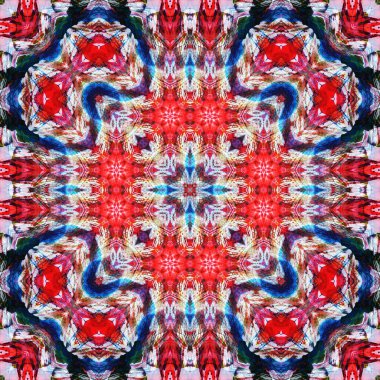 Kusursuz kare desenli kaleydoskop. Akrilik boya