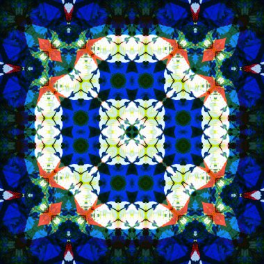 Kusursuz kare desenli kaleydoskop. Akrilik boya