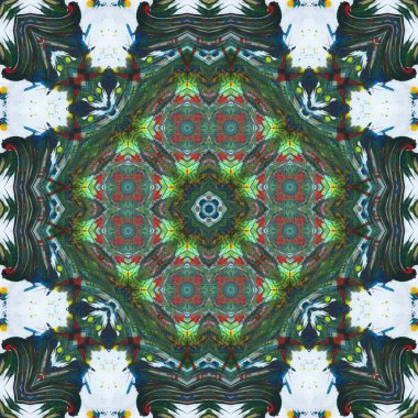 Kusursuz kare desenli kaleydoskop. Akrilik boya