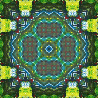 Kusursuz kare desenli kaleydoskop. Akrilik boya