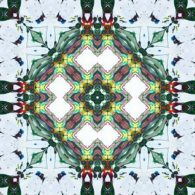 Kusursuz kare desenli kaleydoskop. Akrilik boya