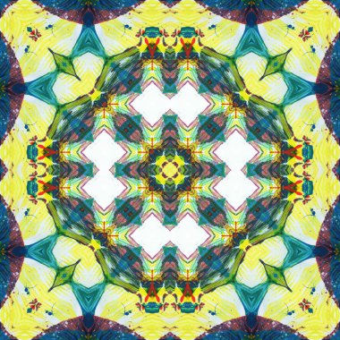 Kusursuz kare desenli kaleydoskop. Akrilik boya