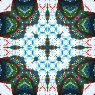 Kusursuz kare desenli kaleydoskop. Akrilik boya