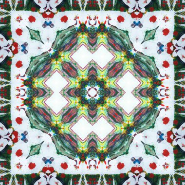 Kusursuz kare desenli kaleydoskop. Akrilik boya